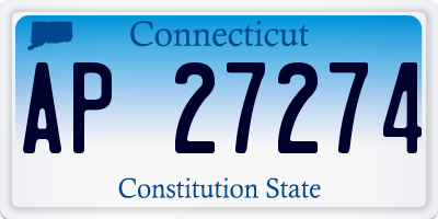 CT license plate AP27274