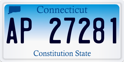 CT license plate AP27281