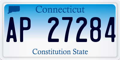 CT license plate AP27284