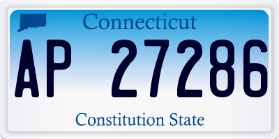 CT license plate AP27286