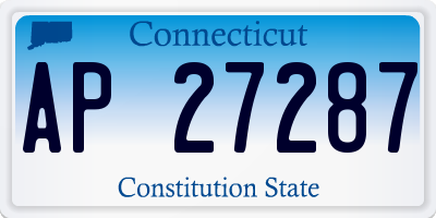CT license plate AP27287
