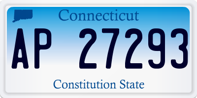 CT license plate AP27293