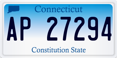 CT license plate AP27294