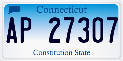 CT license plate AP27307