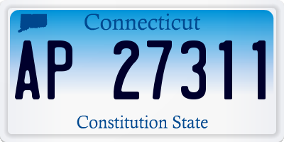 CT license plate AP27311