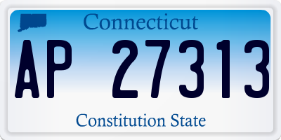 CT license plate AP27313