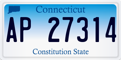 CT license plate AP27314