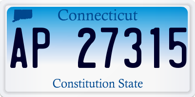 CT license plate AP27315