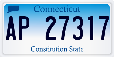 CT license plate AP27317