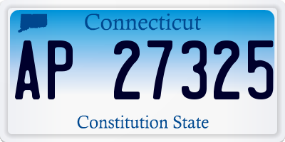 CT license plate AP27325