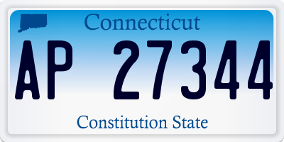 CT license plate AP27344