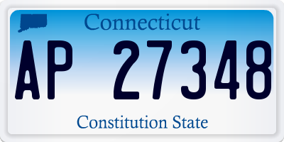 CT license plate AP27348