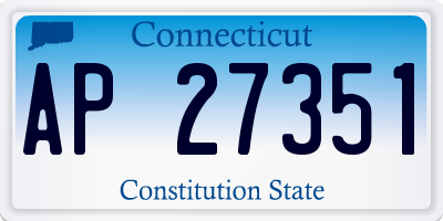CT license plate AP27351