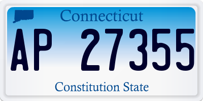CT license plate AP27355
