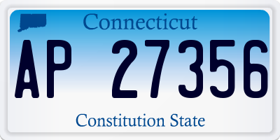 CT license plate AP27356