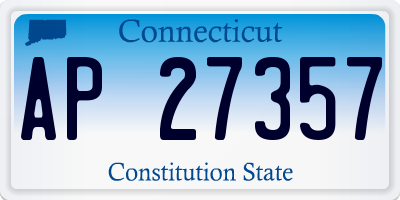 CT license plate AP27357