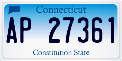 CT license plate AP27361