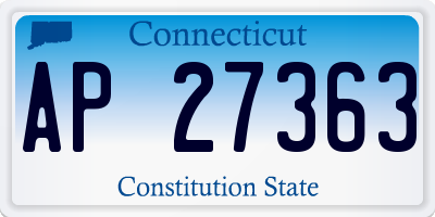 CT license plate AP27363