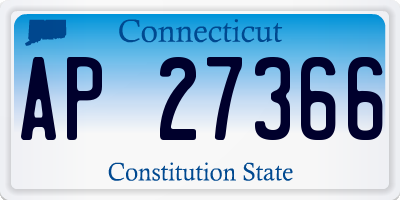 CT license plate AP27366