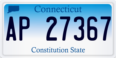 CT license plate AP27367