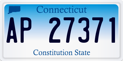 CT license plate AP27371