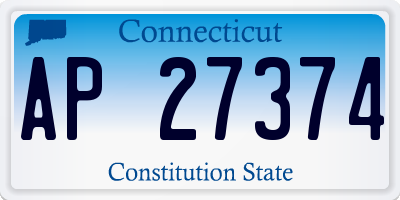 CT license plate AP27374