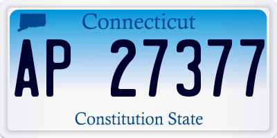 CT license plate AP27377