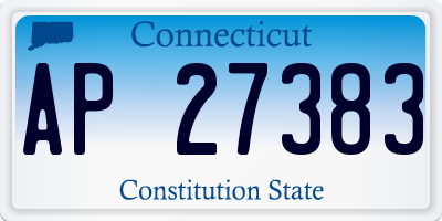 CT license plate AP27383