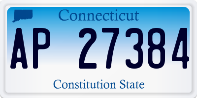 CT license plate AP27384