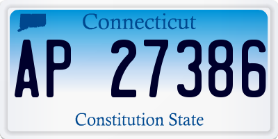 CT license plate AP27386