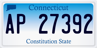 CT license plate AP27392