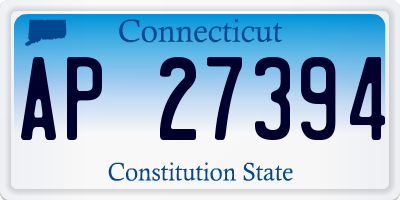 CT license plate AP27394