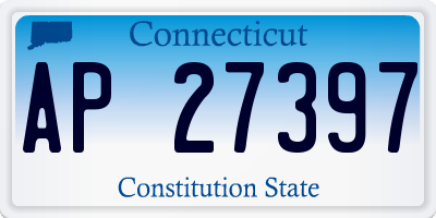 CT license plate AP27397