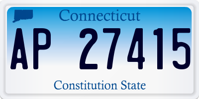 CT license plate AP27415