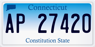 CT license plate AP27420