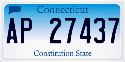 CT license plate AP27437