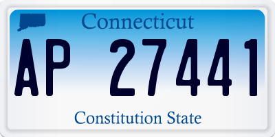 CT license plate AP27441