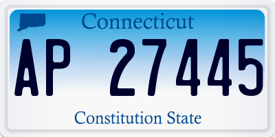 CT license plate AP27445