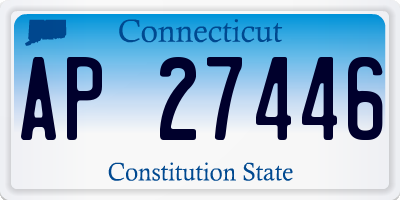 CT license plate AP27446