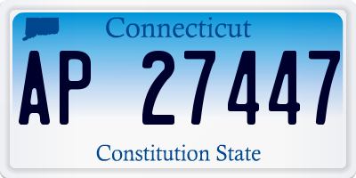 CT license plate AP27447
