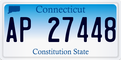 CT license plate AP27448