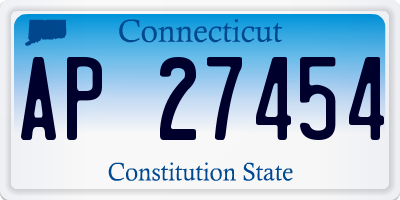 CT license plate AP27454
