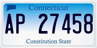 CT license plate AP27458