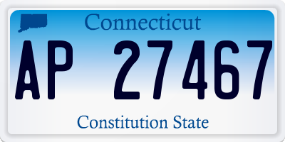 CT license plate AP27467