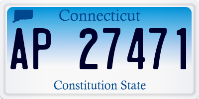 CT license plate AP27471