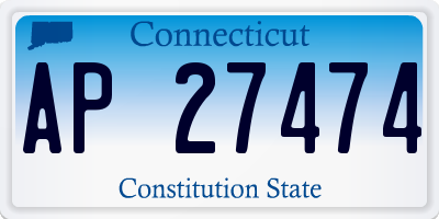 CT license plate AP27474
