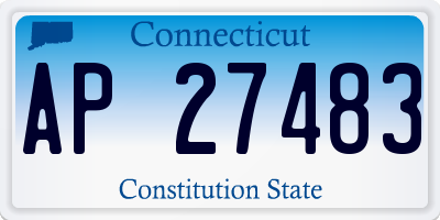 CT license plate AP27483