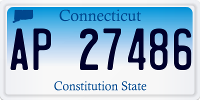CT license plate AP27486