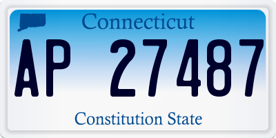 CT license plate AP27487