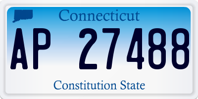 CT license plate AP27488